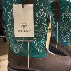 Ariat Teal and Brown Western Boots